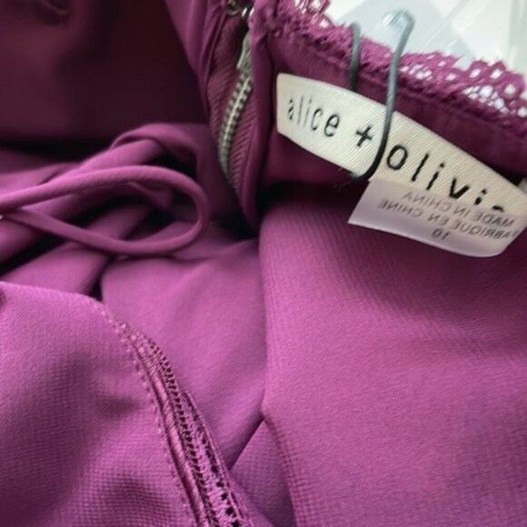 Alice plus Olivia Genevieve Spaghetti Strap Dress Boysnberry size 8 - Picture 11 of 13